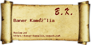 Baner Kamélia névjegykártya